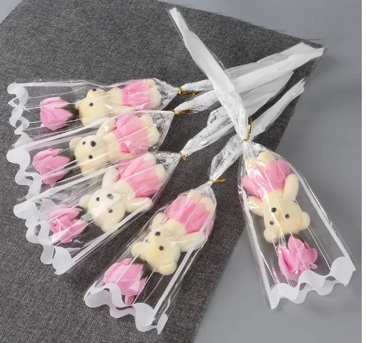 Single Bear Rose Soap Flower Christmas Gift