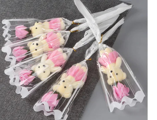 Single Bear Rose Soap Flower Christmas Gift